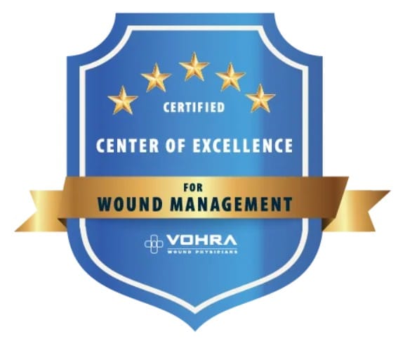 Certified Center of Excellence for Wound Management Badge from VOHRA